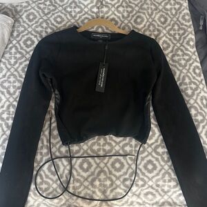 Maniere De Voir Suede Backless Top, NWT